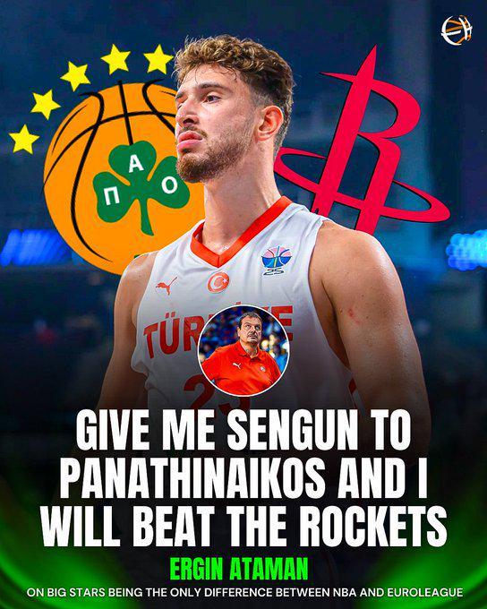 土耳其主帅：把申京给帕纳辛纳科斯，我能带队击败休斯顿火箭